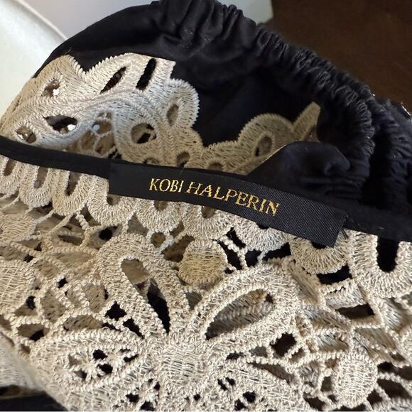 Kobi Halperin Leila Applique Peasant Blue Long Sleeve Blouse Freesize - Picture 4 of 6